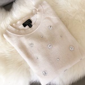💯 % cashmere embellished sweater
